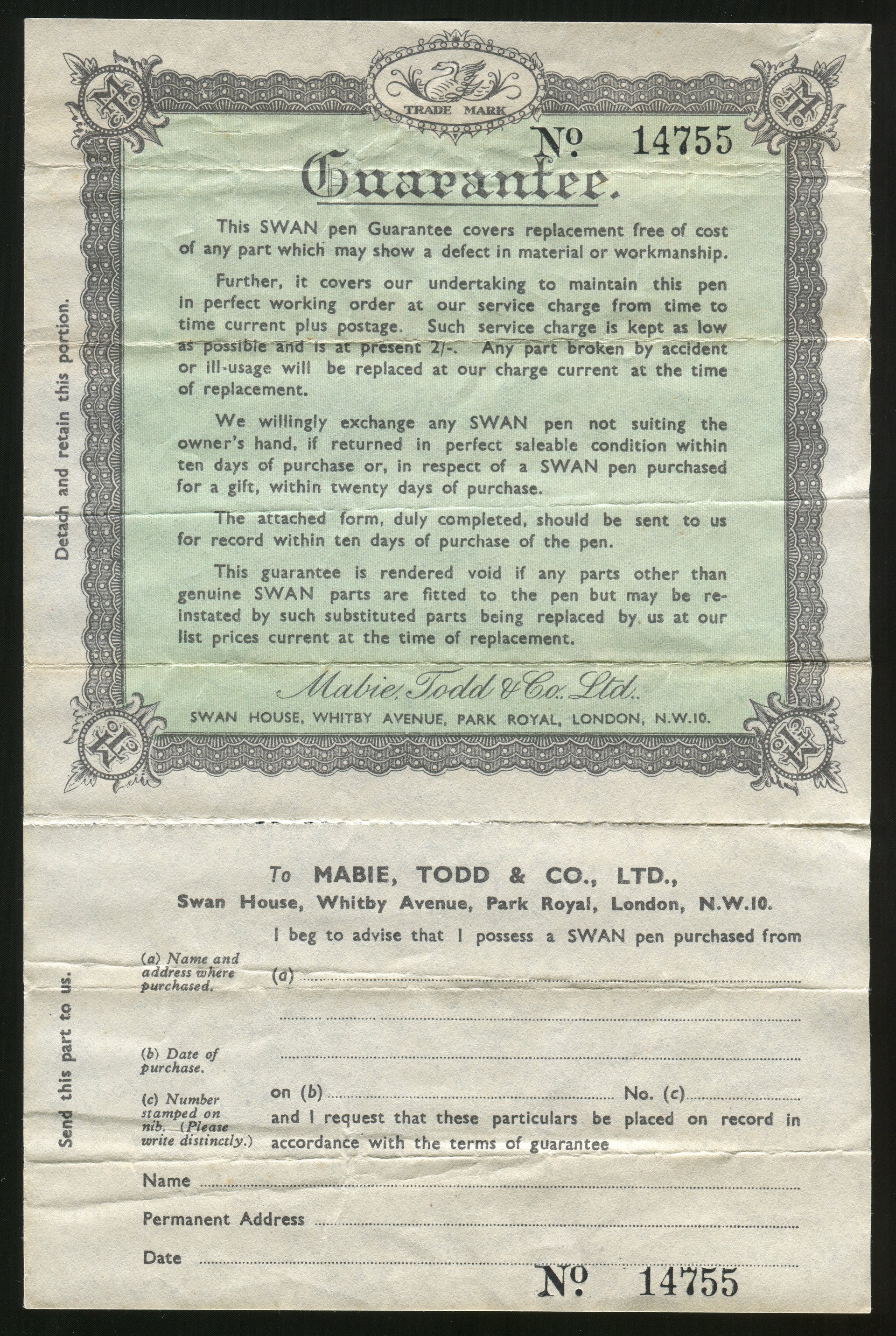 certificate of guarantee